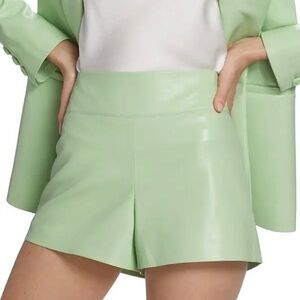 Alice + Olivia Donald Faux Leather High Waist Shorts